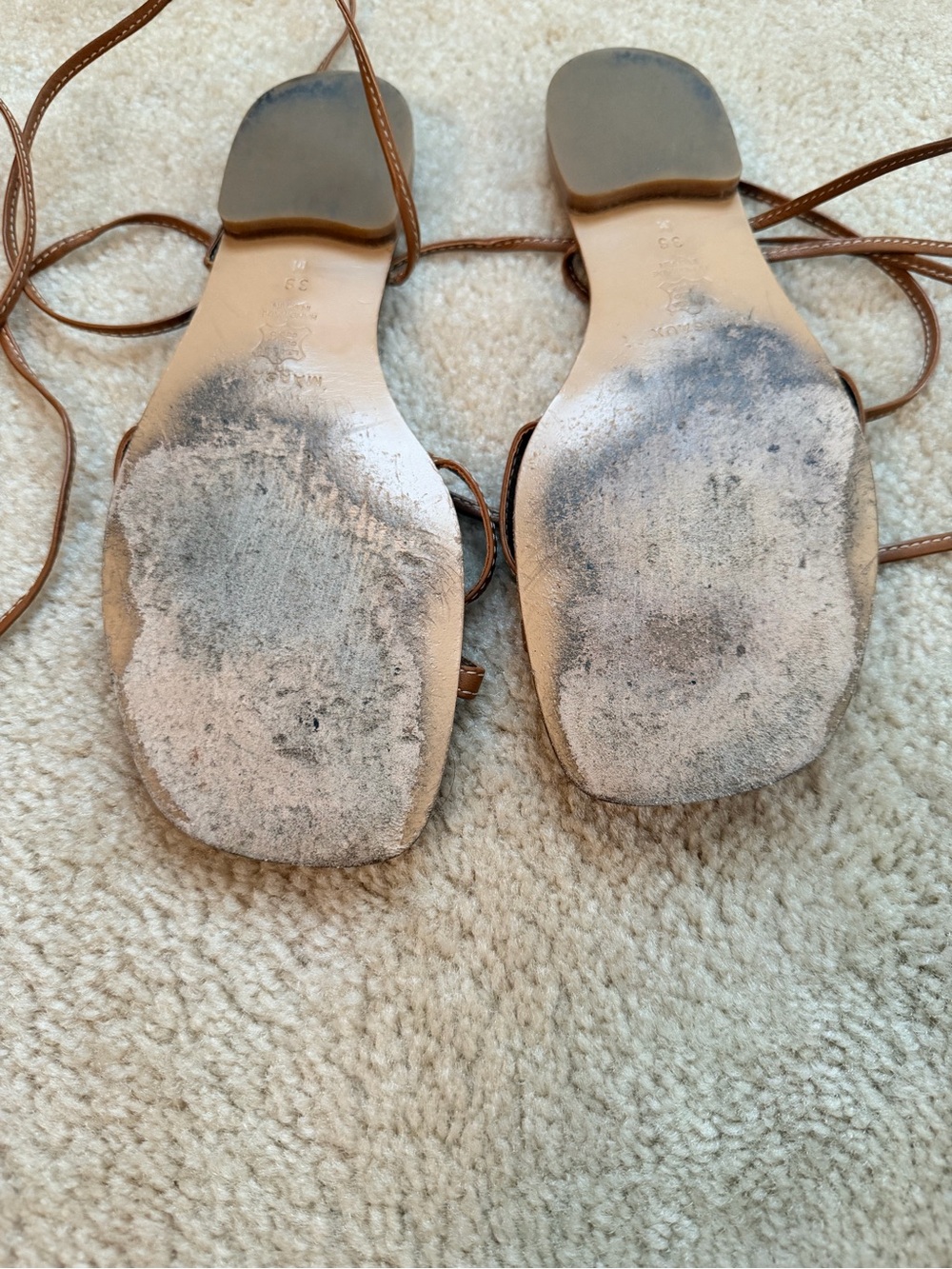 Margaux The Wrap Sandal in Nappa Saddle Size 39 - Picture 10 of 11
